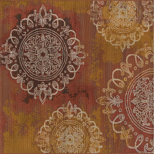 Unique Loom Outdoor Modern Trio Machine Made Geometric Rug Rust Red, Gold/Gray/Silver 5' 4" x 6' 1"