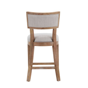 English Elm Christopher Knight Home® - 26.5" Counter Stools Set of 2 Upholstered Farmhouse Bar Stools with Curved Back, Footrest, Solid Wood Frame Beige+Natural 72643.00BGE