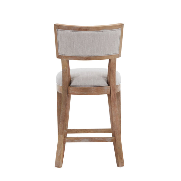 English Elm Christopher Knight Home® - 26.5" Counter Stools Set of 2 Upholstered Farmhouse Bar Stools with Curved Back, Footrest, Solid Wood Frame Beige+Natural 72643.00BGE