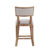 Christopher Knight Home® - Noble House - - 26.5" Counter Stools Set Of 2, Upholstered Counter Height Bar Stools With Comfy Back, Solid Rubber Wood Frame, Backrest, Footrest, Armless Barstools For Home Bar, Kitchen Counter, Beige & Natural