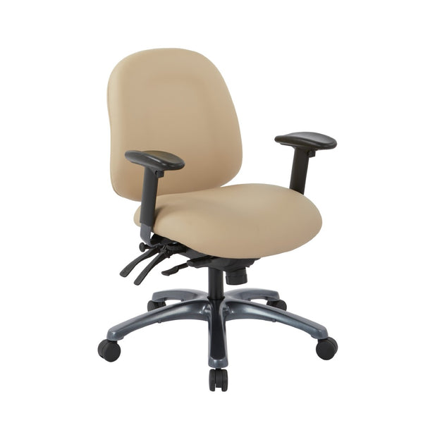 OSP Home Furnishings Multi-function Ergonomic Mid Back Office Chair with Lumbar Support and Titanium Base Buff 8512-R104