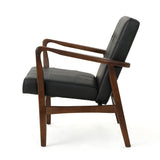 Christopher Knight Home® - Noble House - Marcola Mid Century Modern Faux Leather Club Chair with Wood Frame