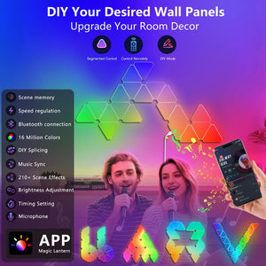 English Elm 20-pack Triangular Rgb Led Wall Panels Modular Music Sync Smart App Gaming Room Lights W2312P466897