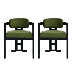 English Elm Christopher Knight Home® - Indoor Upholstered Wood Dining Chair Set of 2 with Durable Rubberwood Frame, Cozy Fabric Upholstery, Timeless Style Black+Green N768P221635E