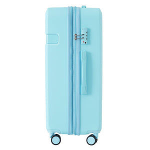 English Elm 4 Piece Hard Shell Abs Luggage Set with Spinner Wheels Tsa Lock and Packing Cubes Light Blue N732P197378N