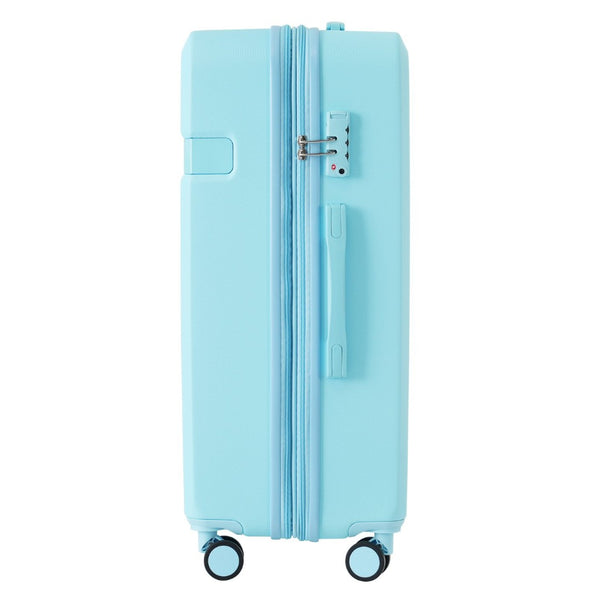 English Elm 4 Piece Hard Shell Abs Luggage Set with Spinner Wheels Tsa Lock and Packing Cubes Light Blue N732P197378N