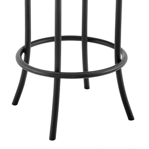 English Elm Piren Swivel Bar Stool In Black Frame With Gray Faux Leather For Stylish Kitchen Or Dining Comfort B2736P268568-GIGA