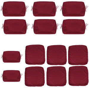 English Elm Cushion Covers 14 Piece Set for Outdoor Wicker Rattan Sectional Patio Sofa Uv Red W419P460545