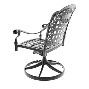 English Elm Cast Aluminum Swivel Patio Chairs Set of Four with Sculpted Frame Outdoor Seating W1710S00670