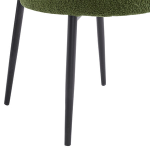 English Elm Christopher Knight Home® - Upholstered Modern Dining Chair Set of 2 with Soft Fabric Seats, Sturdy Metal Legs for Comfort & Style Black+Green N772P242368G