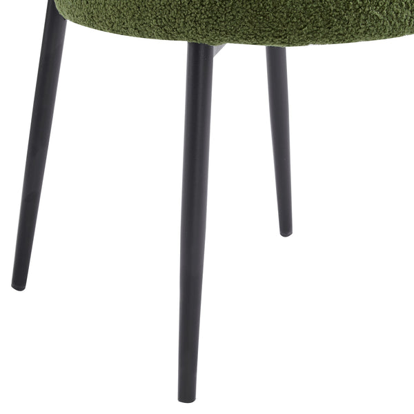 English Elm Christopher Knight Home® - Upholstered Modern Dining Chair Set of 2 with Soft Fabric Seats, Sturdy Metal Legs for Comfort & Style Black+Green N772P242368G