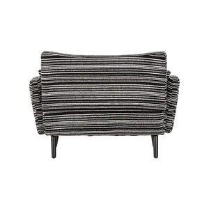 English Elm Modern tufted two-seater sofa with boucle upholstery, tapered legs, storage pockets and plush comfort for small spaces and offices Black W395P376591
