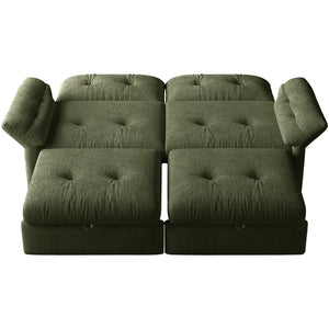 English Elm This Chenille Convertible Sofa Bed Seats Three and Unfolds Flat for Guests Easily Green W3820S00044
