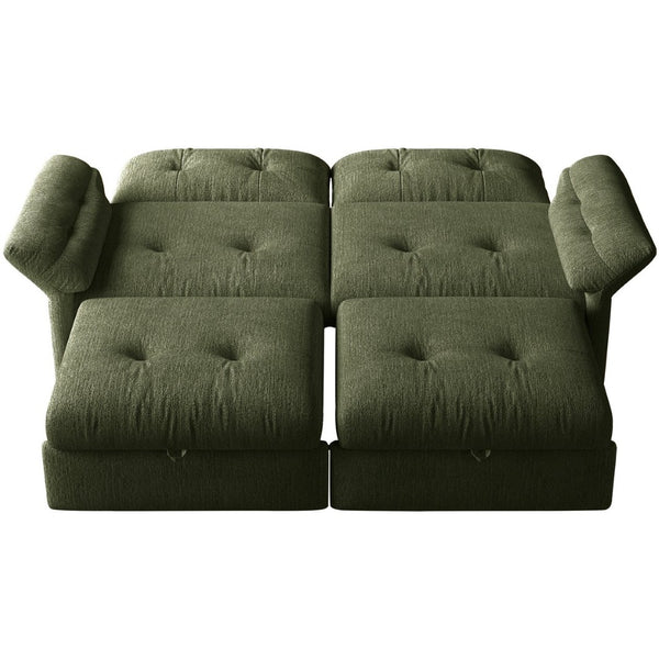 English Elm This Chenille Convertible Sofa Bed Seats Three and Unfolds Flat for Guests Easily Green W3820S00044