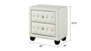 English Elm Encore Modern Tufted Queen 4Pc Bedroom Set - Stylish Upholstered Bed, Dresser, Mirror & Nightstand B009S01721