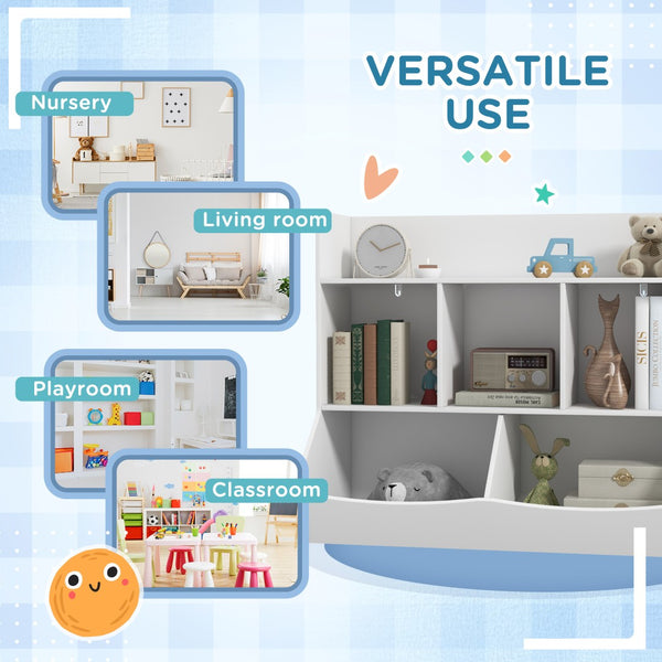 English Elm Qaba Kids Toy Shelf - 3-Tier, 5-Compartment Bookcase With Safety Features For Playroom & Nursery W2225P200405-GIGA