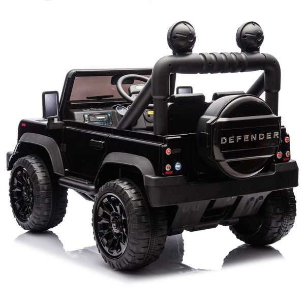 English Elm Licensed Land Rover Defender Ride on Car 24v Dual Motor with Parental Remote Black W1578P339065