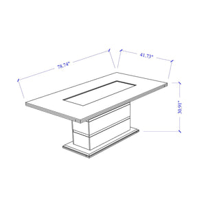 English Elm ARIYA White Dining Table and 4 Chairs Set – Contemporary High-Gloss Solid Wood & Glass Pedestal Design B201S00391