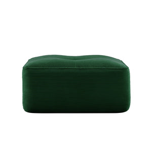 English Elm Ottoman Corduroy Upholstered Modular Accent Piece with High Resilience Foam and Curved Arms Green W714P364692