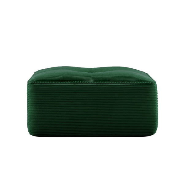 English Elm Ottoman Corduroy Upholstered Modular Accent Piece with High Resilience Foam and Curved Arms Green W714P364692