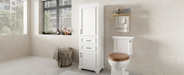 English Elm 71-inch Freestanding Bathroom Vanity with Soft-Close Doors, Adjustable Shelves, Drawers & Anti-Tip Stability N729P335588K