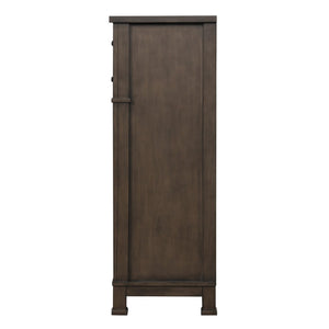 English Elm Transitional Five Drawer Chest Dark Walnut Finish Dovetail Joinery Bedroom Storage B2741P373194