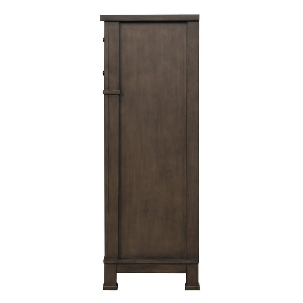 English Elm Transitional Five Drawer Chest Dark Walnut Finish Dovetail Joinery Bedroom Storage B2741P373194