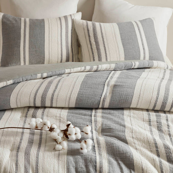 English Elm 3PCS King Comforter Set – Plush Washed Microfiber Comforter & Shams, Hypoallergenic 100% Poly Fill Luxury Grey 23.03 L x 21.46 W x 14.17 H B035P341115