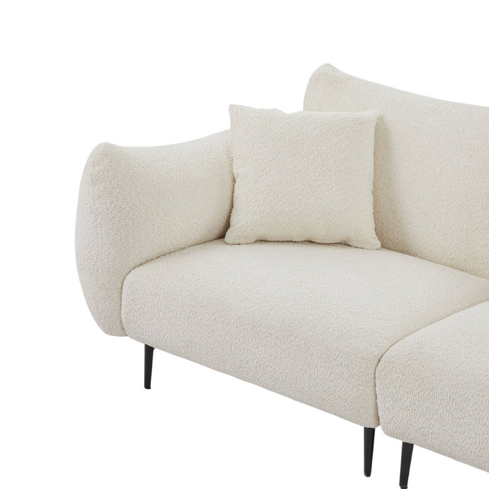 English Elm Oversized Sherpa Loveseat Sofa - Plush 2-Seater With Metal Legs & Pillows For Modern Living Spaces W542S00052-GIGA