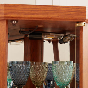 English Elm Lighted Corner Curio Cabinet - Stylish Dark Oak Display Case With Adjustable Shelves & Built-In Lighting W1758P300103