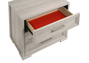 English Elm Colorado Queen Bedroom Set Solid Wood Rustic Natural Finish with Led Upholstered Headboard B009S02159