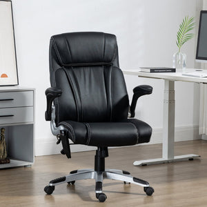English Elm Vinsetto Executive Massage Office Chair - Ergonomic Faux Leather With Heat, 6 Vibration Points & Adjustability W2225P217498-GIGA