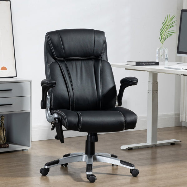 English Elm Vinsetto Executive Massage Office Chair - Ergonomic Faux Leather With Heat, 6 Vibration Points & Adjustability W2225P217498-GIGA