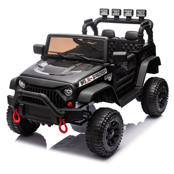 English Elm 24v Kids Electric Ride on Car with Parental Remote Dual Motors and Four Wheel Suspension Black W1578P208321