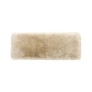 English Elm Jennifer Taylor Home - Leda 49" Sheepskin Fur Bench in Natural Blonde – Genuine New Zealand Fur, Sturdy Wood Frame, Cozy Luxe Seating B2719P292910