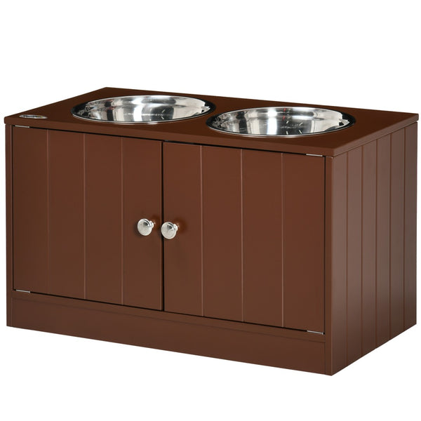 English Elm Pawhut Large Elevated Dog Bowls With Spacious Storage Cabinet For Organized Pet Feeding Station W2225P249933-GIGA