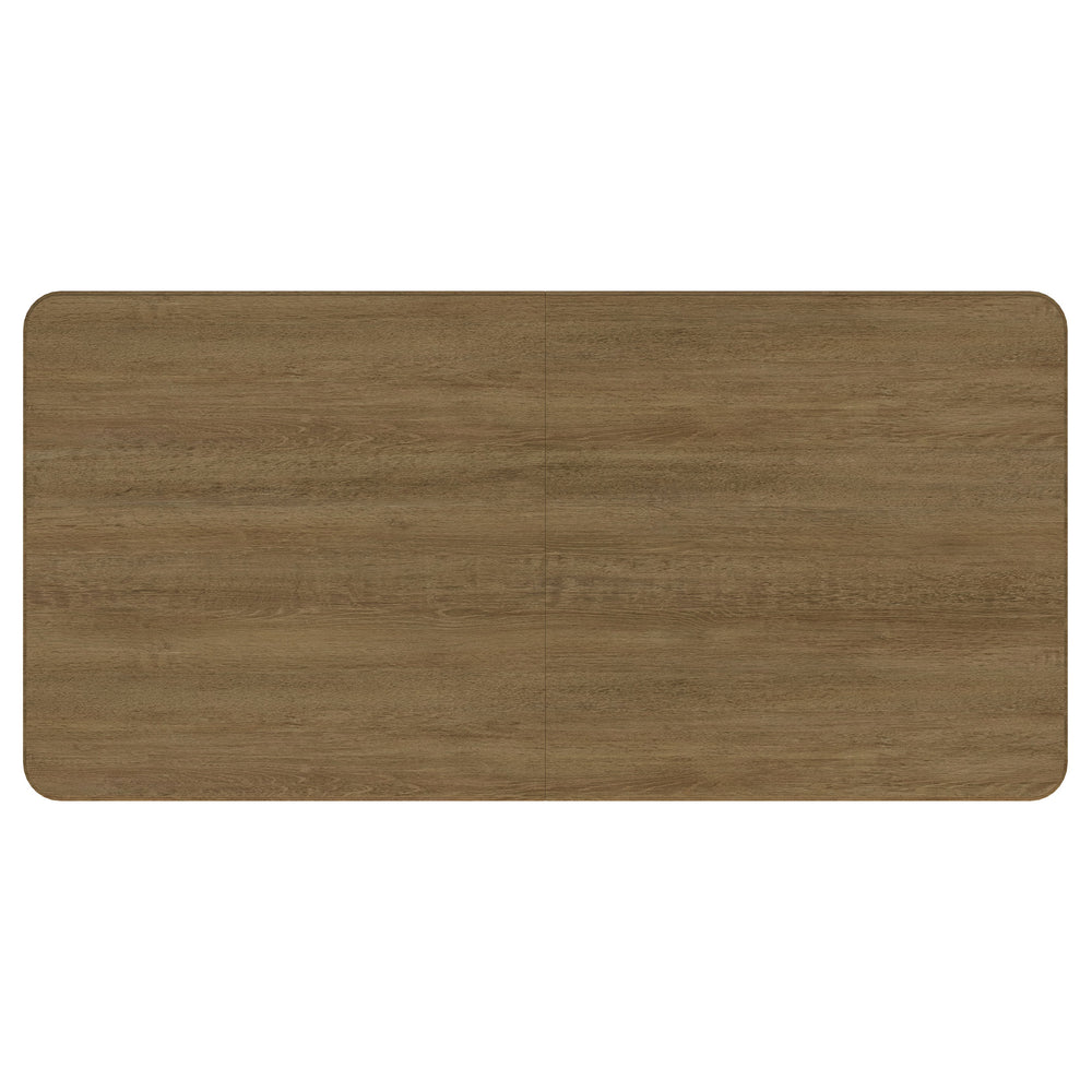 English Elm Benson Sand Wash Extension Dining Table with Removable Leaf, Rounded Corners & Antique Brass Stretcher B062P374100