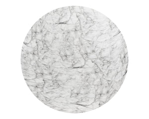 Sunpan Cypher Modern Dining Table Base with Grey Faux Marble Finish for Indoor and Outdoor Spaces Marble Look / White