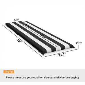 English Elm Garden Chaise Lounge Cushions Set of 2 Striped Polyester Uv Resistant Outdoor Patio White+Black T3971P475765