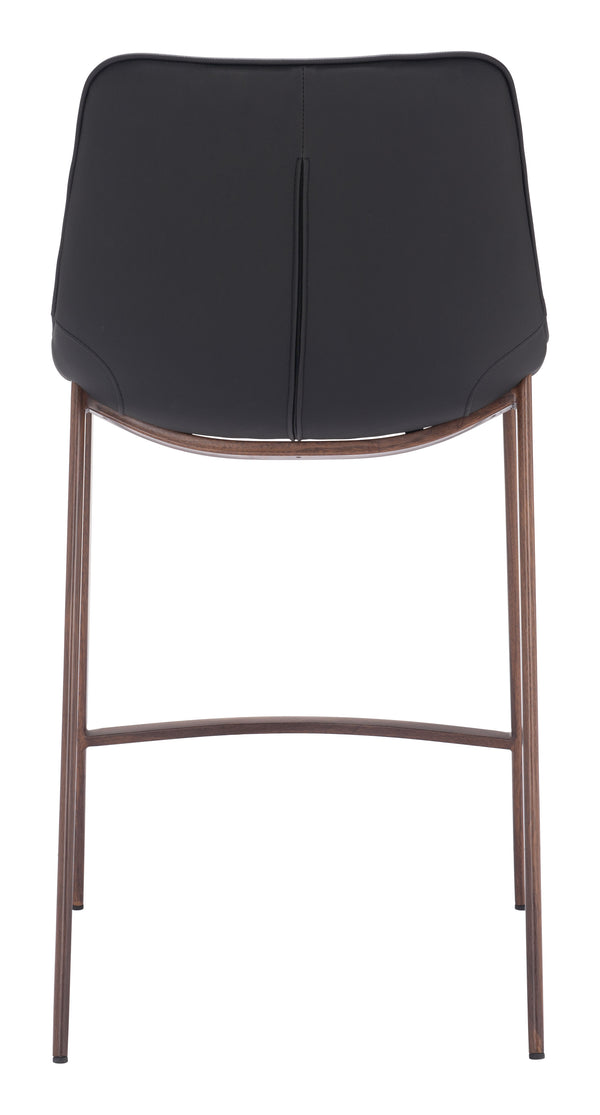 Magnus Counter Stool - Set of 2 Black & Walnut 109935 Zuo Modern