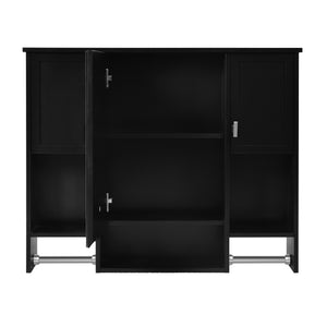 English Elm 35'' Stylish Wall-Mounted Bathroom Storage Cabinet With Mirror & Towel Bar, Modern Design Elegance N710P236929B