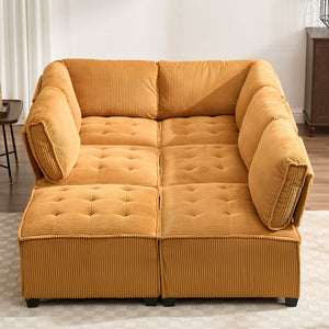 English Elm United We Win U-Shaped Modular Sectional Sofa With Reversible Chaise For Modern Living Spaces W1568S00158-GIGA