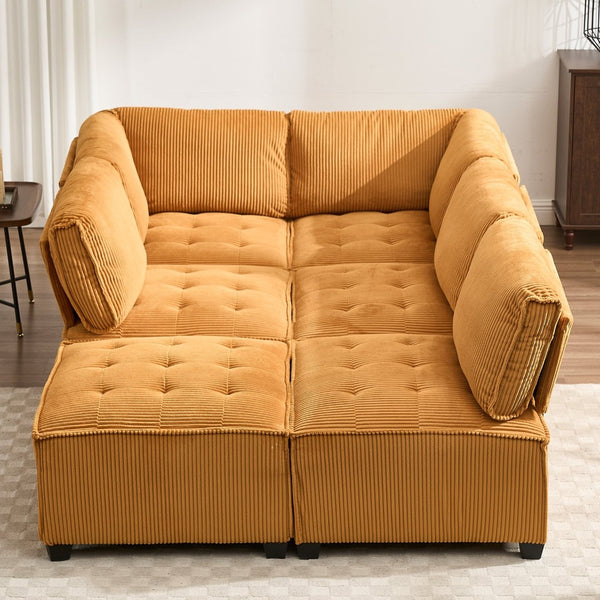 English Elm United We Win U-Shaped Modular Sectional Sofa With Reversible Chaise For Modern Living Spaces W1568S00158-GIGA