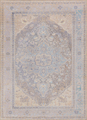 Unique Loom Timeless Jude Machine Made Medallion Rug Cream, Ivory/Violet/Light Brown 7' 7" x 10' 6"