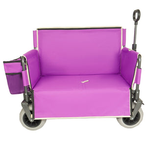 English Elm 3-in-1 Folding Wagon with Convertible Bench Seat Steel Frame 500lb All Terrain Purple W2932P390468