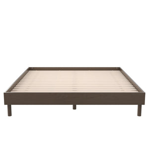 English Elm Cologne Low Profile King Bed Rubberwood Oak Veneer Rustic Bedroom Platform Frame B2733P436554