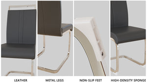 English Elm 55.12-70.87" Expandable Square Dining Table Set With 6 Cushioned Chairs - Modern Comfort & Style! W2189S00404