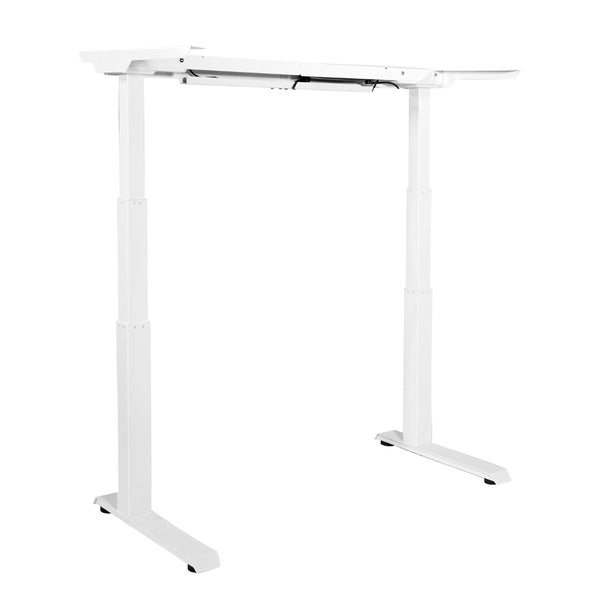 OSP Home Furnishings Electric Sit Stand Desk Base with Dual Motor Legs Whisper Quiet and Supports up to 250 Lb White A2EB322-WH