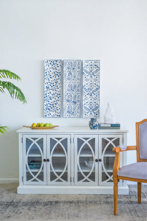 English Elm 5.5x4.7x11.8" White Sitting Buddha Figure – Resin Teak-Ready Decor for Global Style, Adds Height & Neutral Elegance W2078P360877