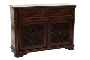 English Elm Traditional Elegant Server with Spacious Drawers and Cabinet Storage for Dining Room Organization and Style Dark Oak 59 L x 44 W x 27 H B011P395603